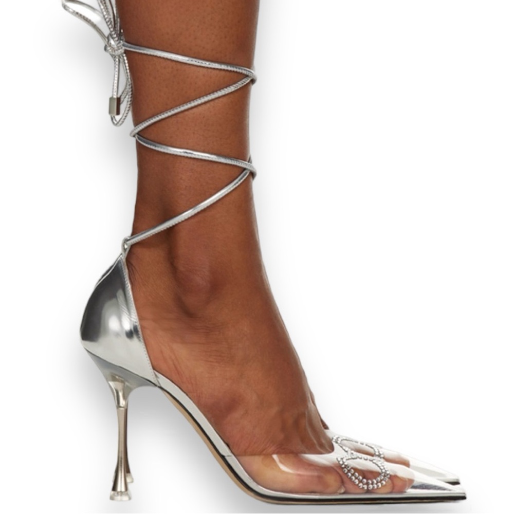 Mach & Mach PVC Crystal Bow 100 Heels